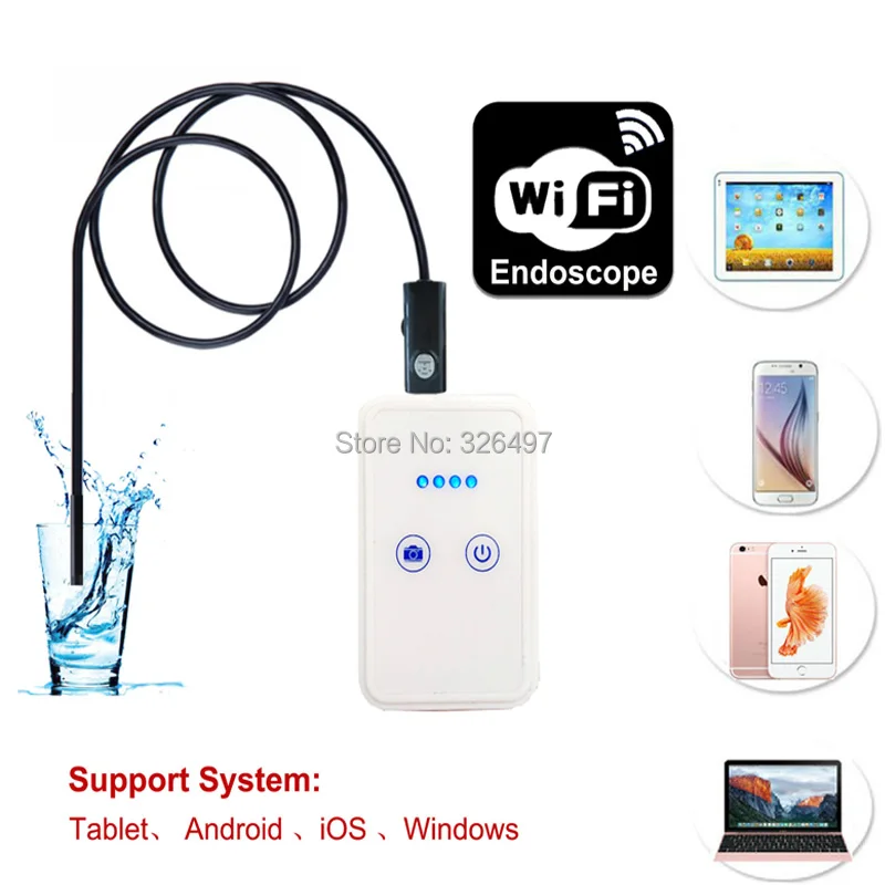 

1M 9mm Lens USB endoscope underwater HD mini camera with WIFI Box Android IOS iphone endoscope camera wifi camera