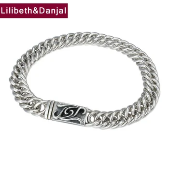 

2019 New Valentine gift Bracelet 100% 925 Sterling Silver Jewelry Men Women Creative Smooth Chain Bracelet Bangle cuir homme B45