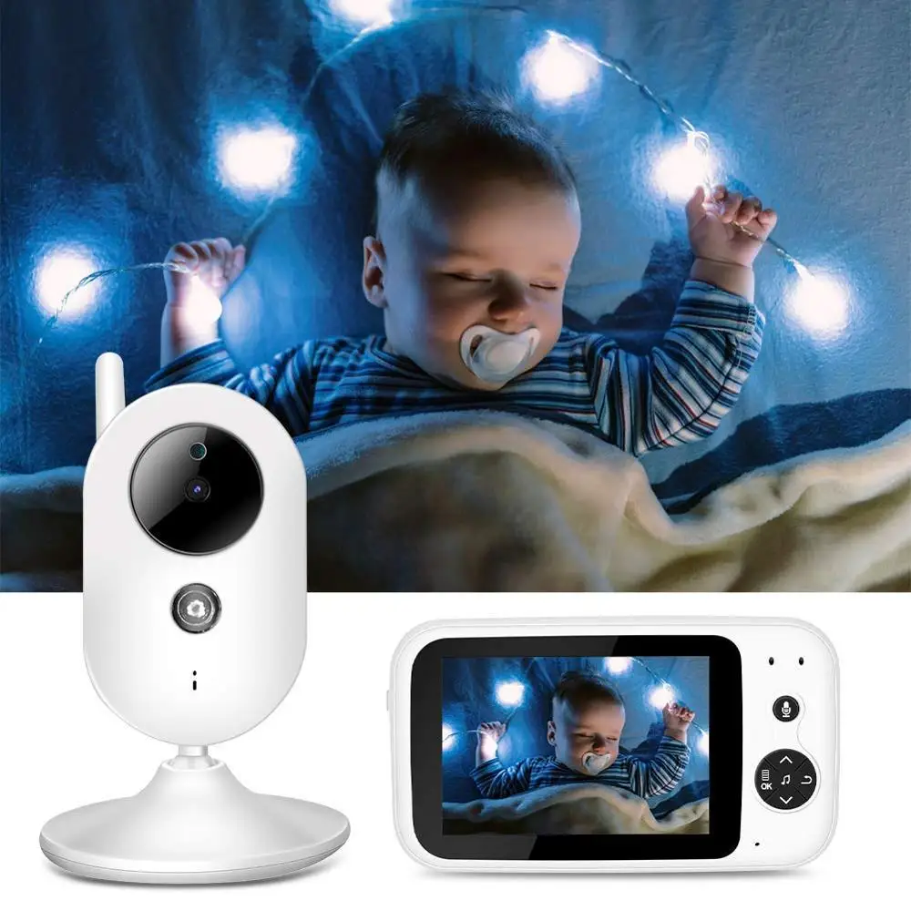 

313 camera monitoramento 3.5 inch TFT LCD IR Night Vision Intercom Lullabies Temperature Monitor