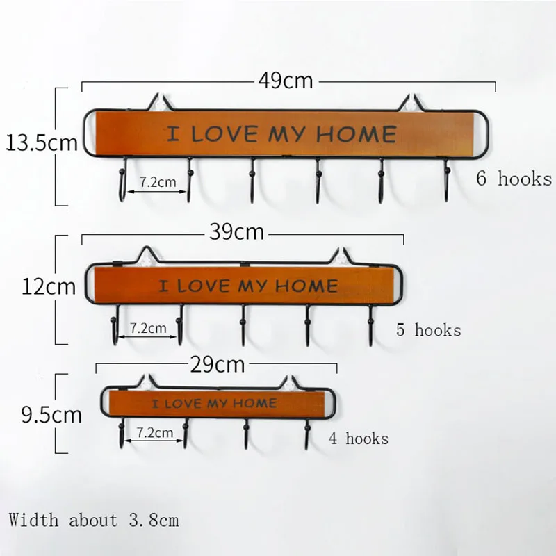 4/5/6 крючки настенная вешалка для шляп ключница фоновая фотография в стиле ретро крюк для украшения комнаты пальто стеллажи для выставки товаров для дома подвесной шкаф для хранения ключей