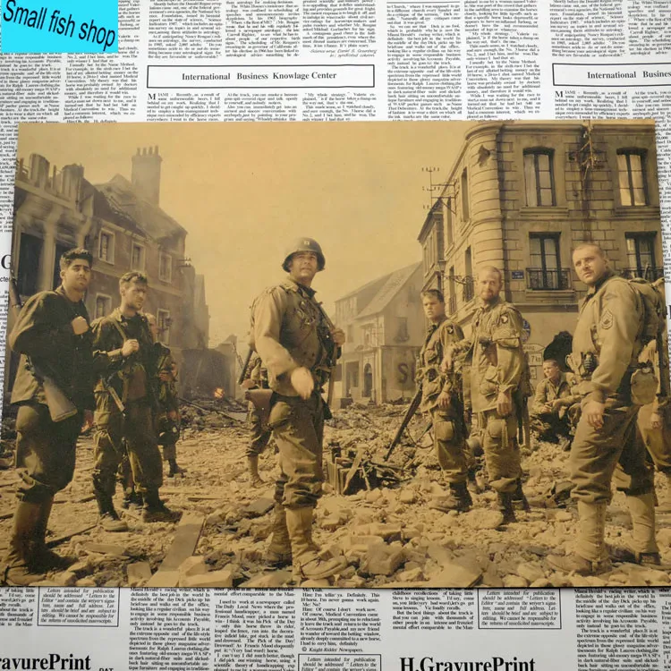 

Saving Private Ryan Classic Movie Poster Bar living room decorative painting Vintage Kraft Poster Wall stickers