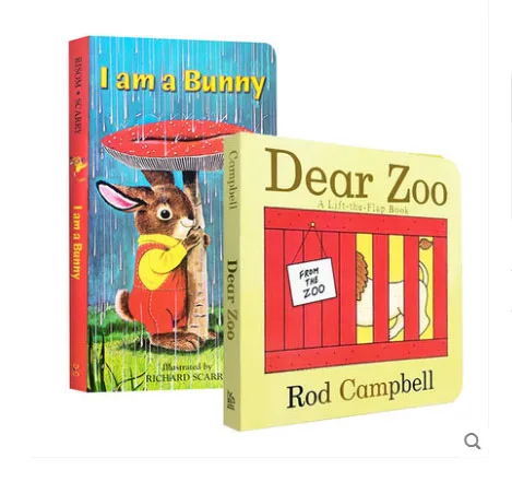 Детская английская карточная книга tear not bad дети учатся I AM A BUNNY DEAR ZOO 0 3|Обучающие