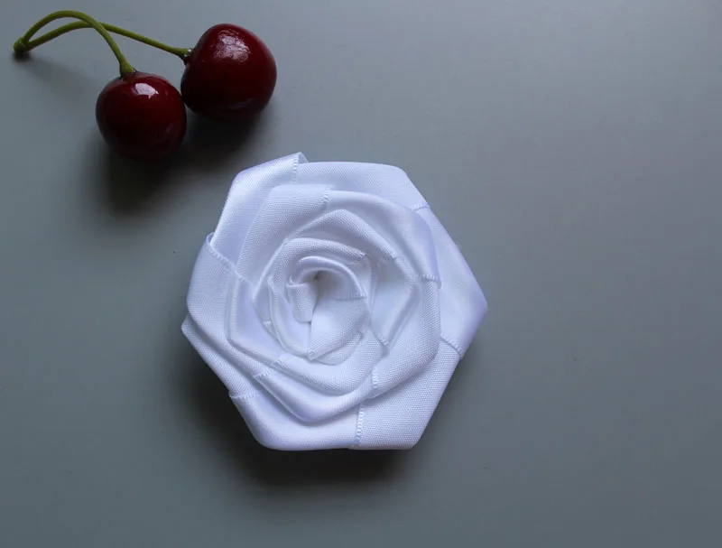 30 шт./лот 6 см 30 цветов Мини атласная розы из лент для девочек аксессуары для волос Цветы из искусственной ткани для девочек повязки