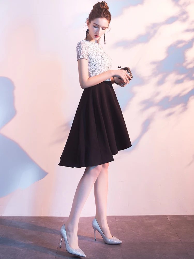 Винтажное короткое платье с коротким рукавом для выпускного вечера 2020 Vestido De Festa