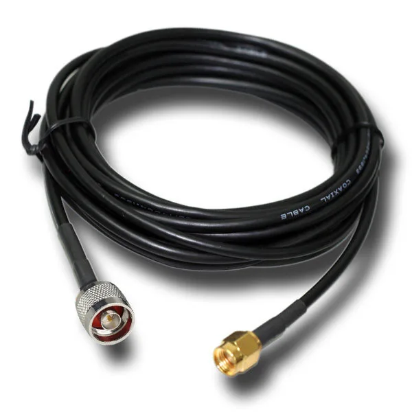 RG58 коаксиальный кабель черный 15 метров кабель с N штекером к SMA Мужской низкая потеря для мобильного сигнала ретранслятор антенный кабель