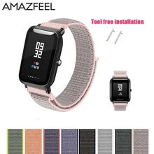 Нейлоновый ремешок AMAZFEEL для часов Amazfit, цветной нейлоновый ремешок с петлей для часов Amazfit BIP PACE, часы Stratos