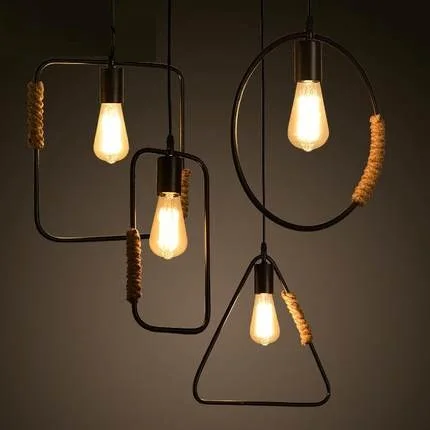 

Loft Style Creative Rope Pendant Light Fixtures Edison Industrial Vintage Lighting Dining Room Hanging Lamp Retro Droplight
