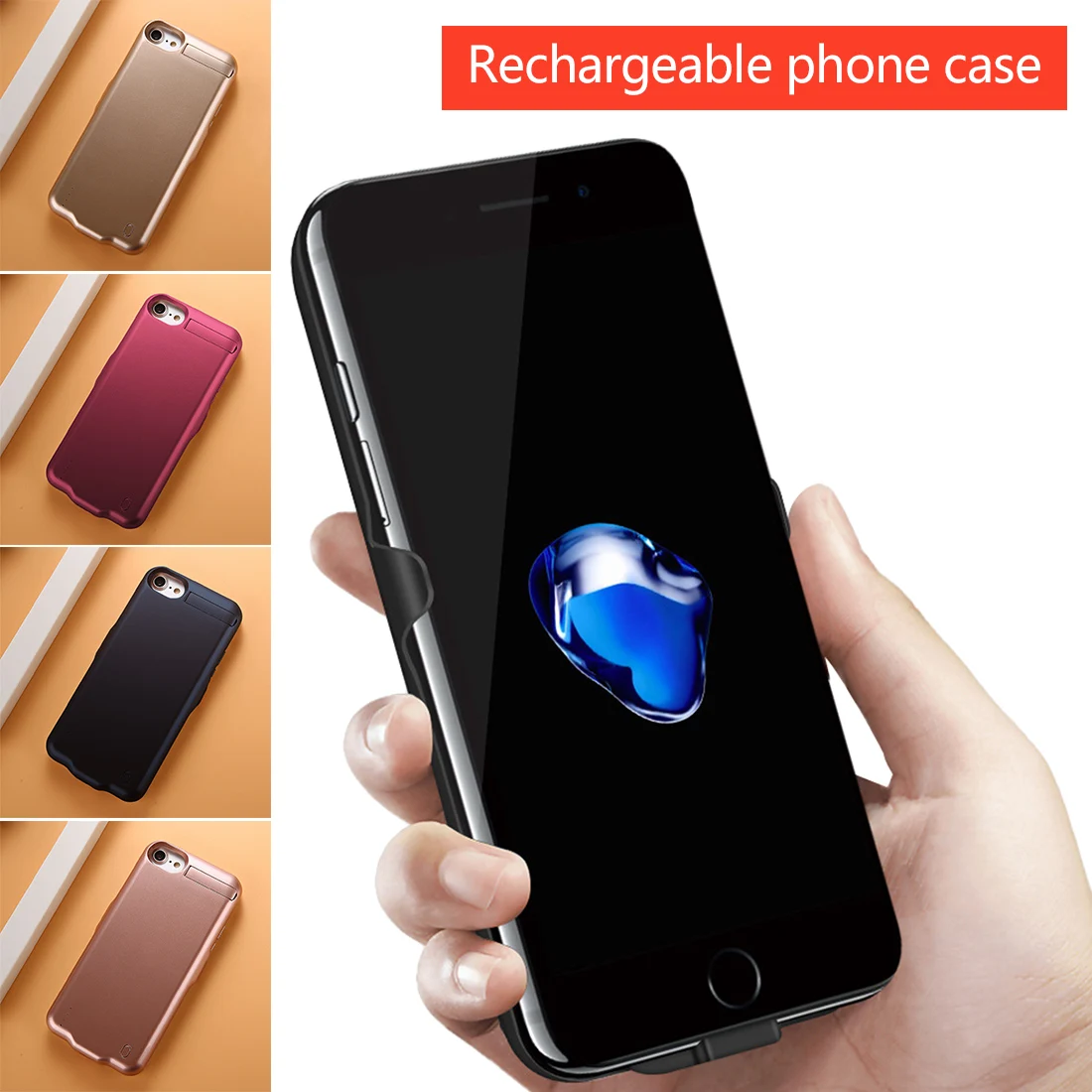 Koop Slanke Batterij Oplader Case met Plug Voor iPhone6 7 8 Max Externe Power Bank Opladen Case Voor 6 p 7 p 8 p Batterij Back Cover