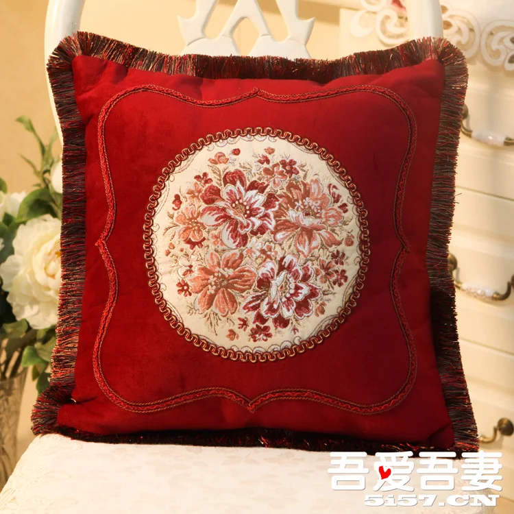 European style classical pillow case of silk fabric embroidered bed fashion European pillowcase