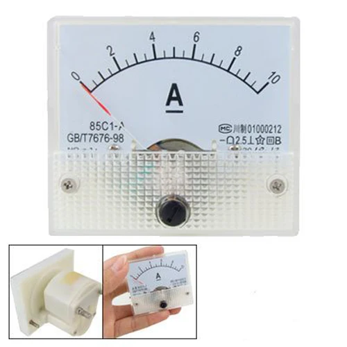 

85C1 DC 0-10A Rectangle Analog Panel Ammeter Gauge