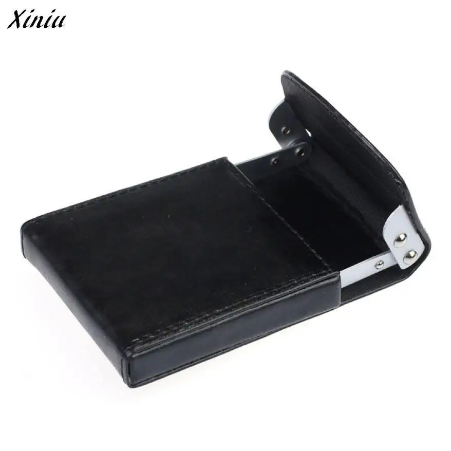 

Xiniu Metal Case Organizer PU Leather Business Card Name ID Credit Card Mini Box Pocket Wallet Case Holder #0
