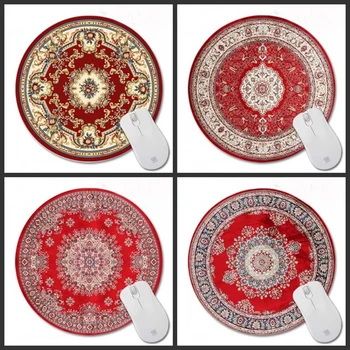 

Congsipad 200*200*2mm Print Red Persian rug Customized Non-Slip Rubber 3D Printing Gaming Durable Notebook Round mouse pad