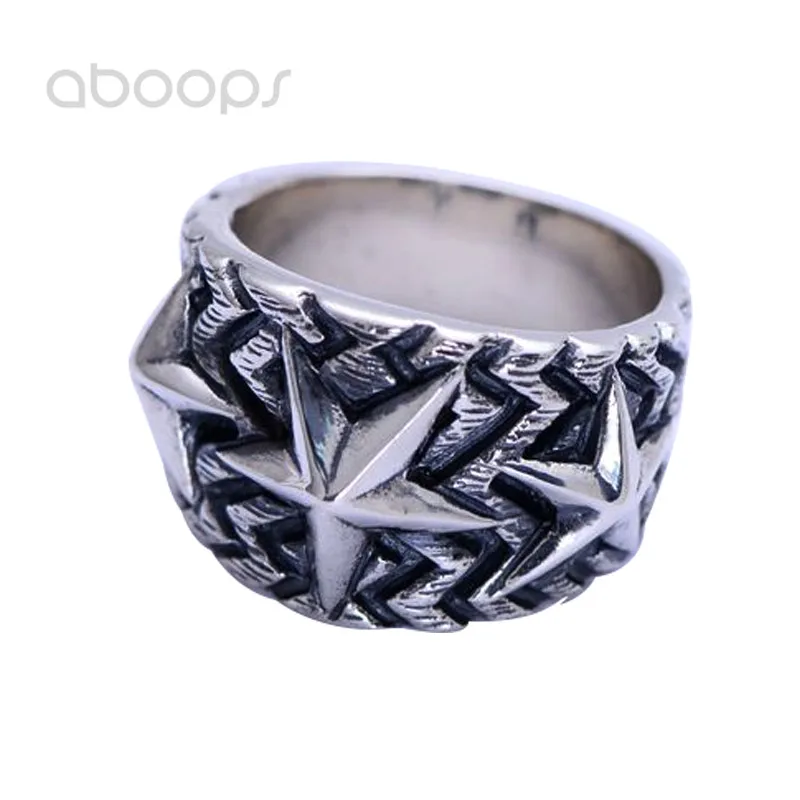 

Unique Solid 925 Sterling Silver Hip Hop Embossed Moon Star Ring for Men Boys Size 8 9 10 11 Free Shipping