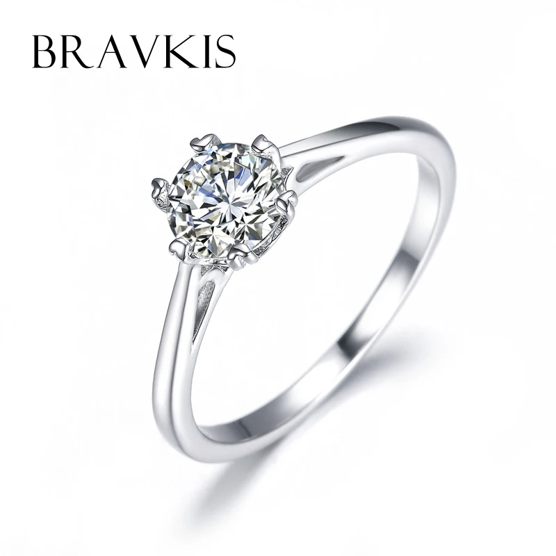BRAVEKISS простое aaa циркон обручальное кольцо для помолвки кольца для женщин собора jewelry Mujer ювелирные изделия BUR0121