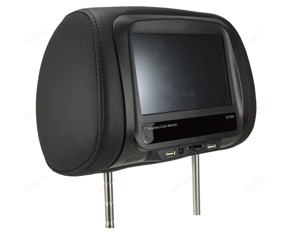 7 дюймов TFT светодиодный Сенсорный экран подголовник автомобиля монитор/Подушка Monitor/спинки видео вход и дисплей/MP5 плеер черный SH7068-MP5
