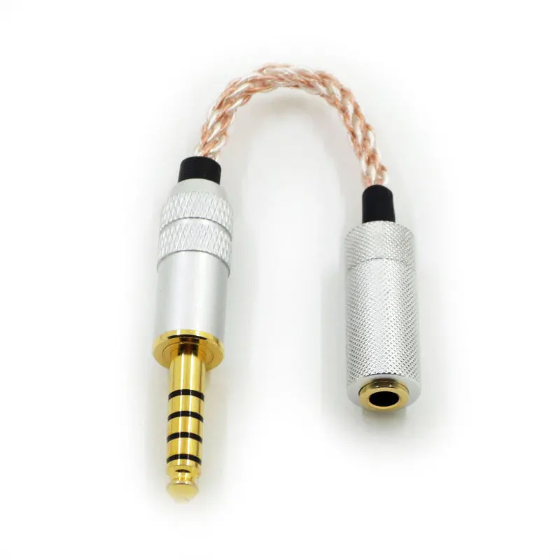 Качественный 6N медный Серебряный смешанный 3,5 4,4 мм штекер 2,5 сбалансированный Женский стерео аудио кабель HIFI адаптер для гарнитуры MP3-плеер - Цвет: Type4 4.4mm to 3.5mm
