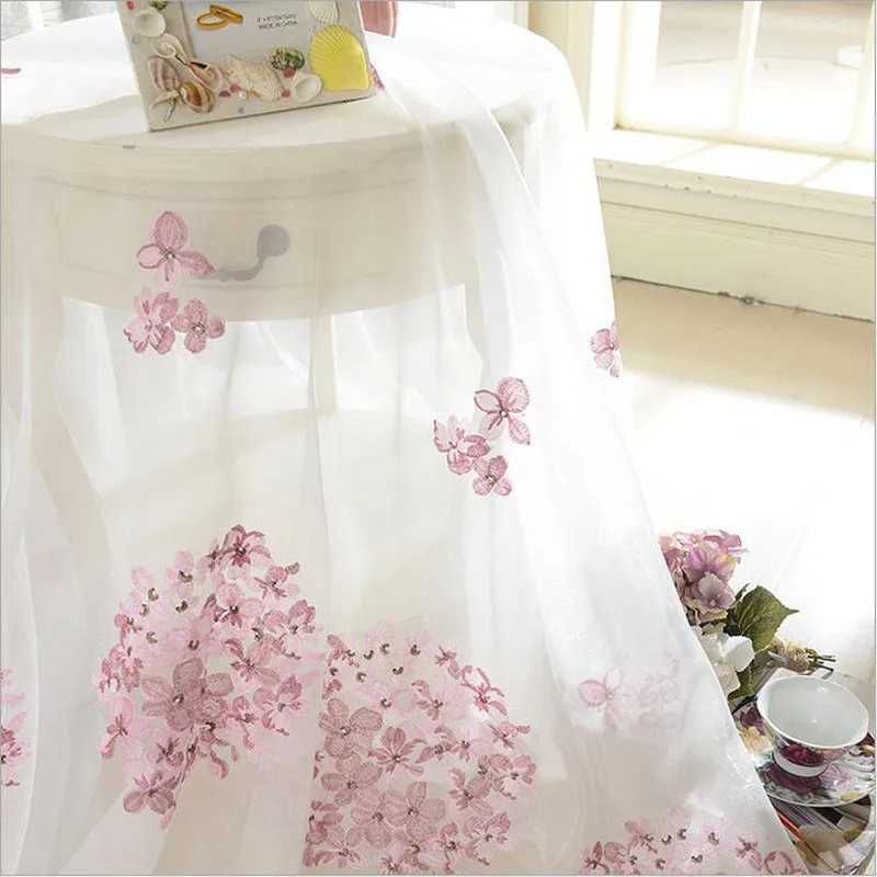 Романтические тюлевые шторы с вышивкой и розовыми вишнями для спальни, занавески для гостиной, горячая Распродажа, новинка, WP388* 30