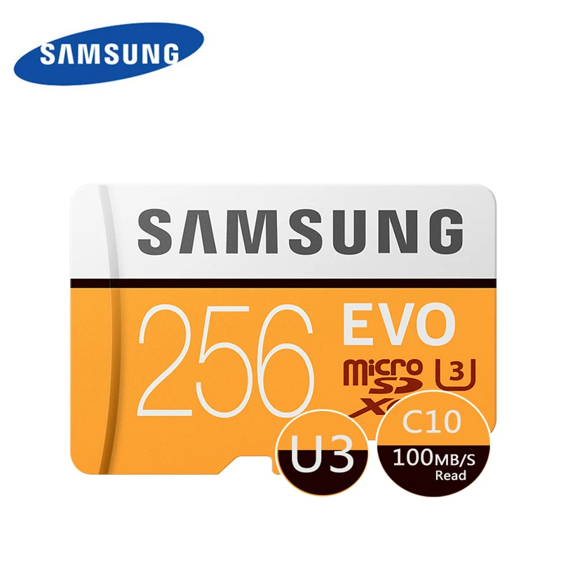Оригинальный бренд SAMSUNG Micro SD карта флэш памяти TF UHS 1 Microsd КЛАСС 10 SDHC SDXC EVO 256 ГБ/128