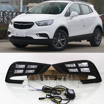 

CSCSNL 1 set 12V ABS LED DRL Daytime Running Lights Daylight With Turn Yellow Signal For Buick Encore Opel Mokka 2017 2018