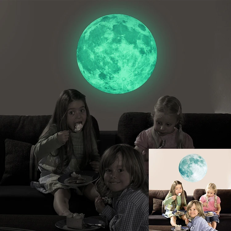 Glow In The Dark Wall Murals dia 30cm moon glow in the dark moonlight luminous art mural wall Glow In The Dark Wall Murals dia 30cm moon glow in the dark moonlight luminous art mural wall