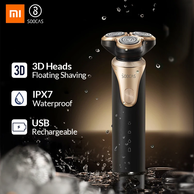 

Xiaomi Mijia SOOCAS S3 Electric Shaver For Men 3 Cutter Head Dry Wet Shaving Wireless USB Rechargeable Waterproof Razor