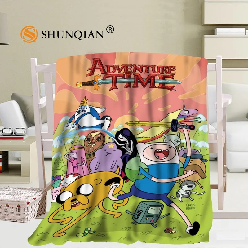 Adventure Time 02 одеяло мягкое DIY одеяло для дивана и кровати теплое одеяло для детей и взрослых на заказ 56x80Inch50X60Inch40X50Inch