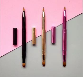 

Pro Double-headed Makeup Brush Retractable Lip Brush Eye Liner Eyeshadow Foundation Brush Make Up Cosmetics Tool/ by dhl 50pcs