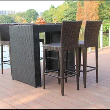 Ротанговая уличная мебель барный стол садовая мебель барный стул пляжная мебель ротанговый столовый набор