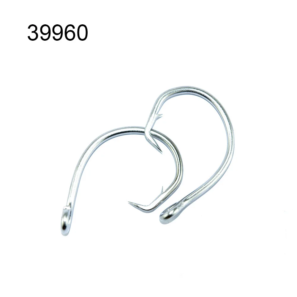 

TOPIND 50PCS Fishing Sharp Fishing Circle Hooks Sliver Stainless Steel with size 12/0-15/0 39960 Fishing Hooks