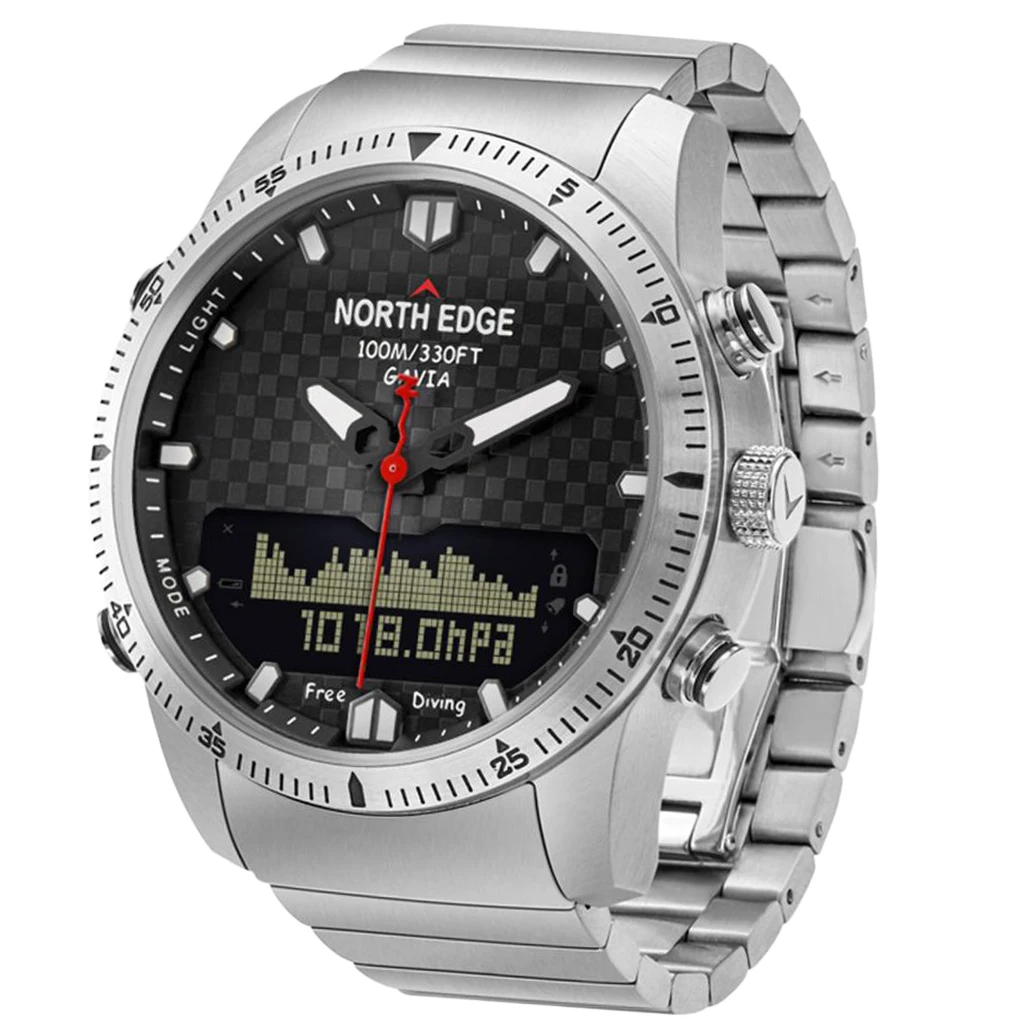 Pro Multiuse наручные часы для дайвинга 48 мм Водонепроницаемый Электронный Секундомер компас высокого давления датчик для мужчин и женщин