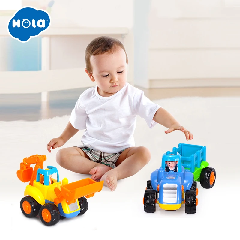 Goedkoop Hola 326A + 326B Cartoon Kind Bulldozers Machine Speelgoed Auto Model Kinderspeelgoed Educatief Speelgoed Creatieve Techniek Voertuigen