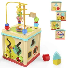 Многофункциональная деревянная Математика вокруг бисера лабиринт буквы распознавание Абакус часы обучения обучающие игрушки для детей дошкольного возраста