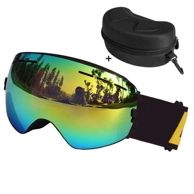 US $10.64 LOCLE Professional Ski Goggles Double Lens UV400 Anti-fog Adult Snowboard Skiing Glasses Women Men 