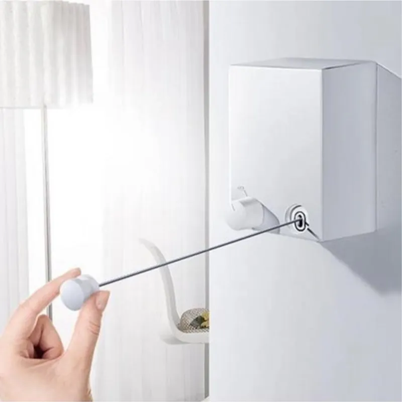 Us 19 99 Creative Telescopic Stainless String Invisible Clothesline Retractable Clothes Dryer Hanger Hanging Clothes Line In Clotheslines From Home