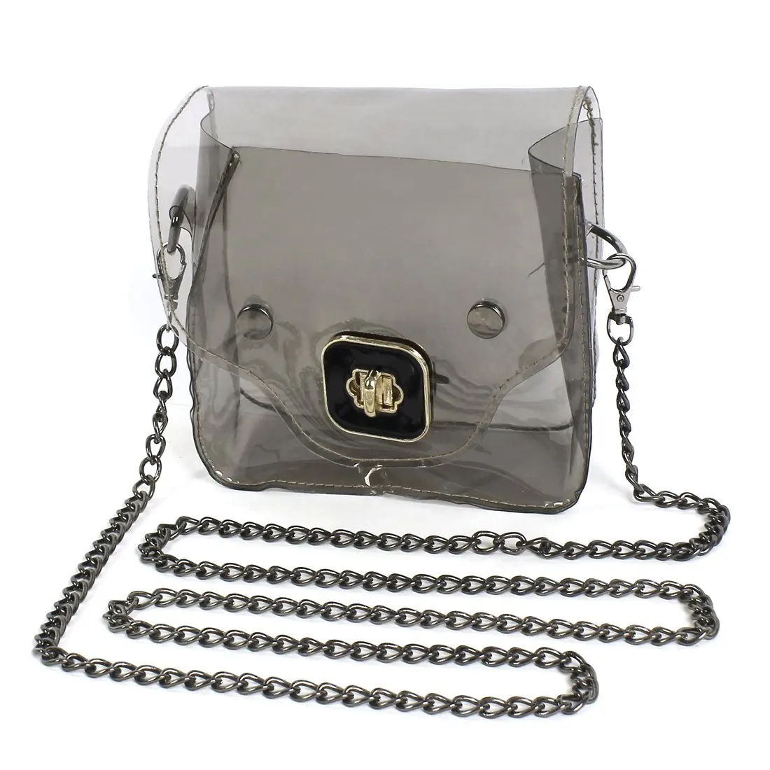 

Mini New Transparency Clear Cute Pig Pattern Shoulder Bag Black clear