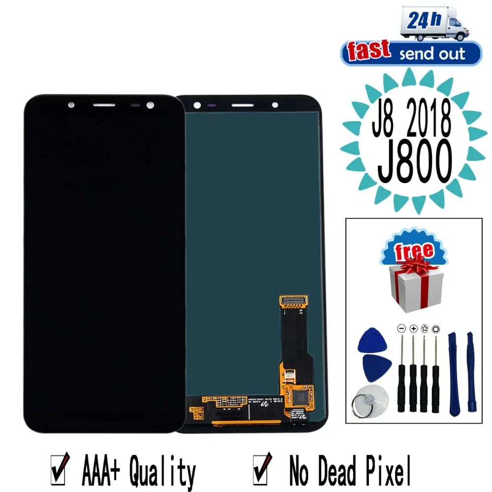 J800 AMOLED For Samsung Galaxy J8 2018 SM-J800 LCD Display Touch Screen Tested Digitizer Assembly | Мобильные телефоны и