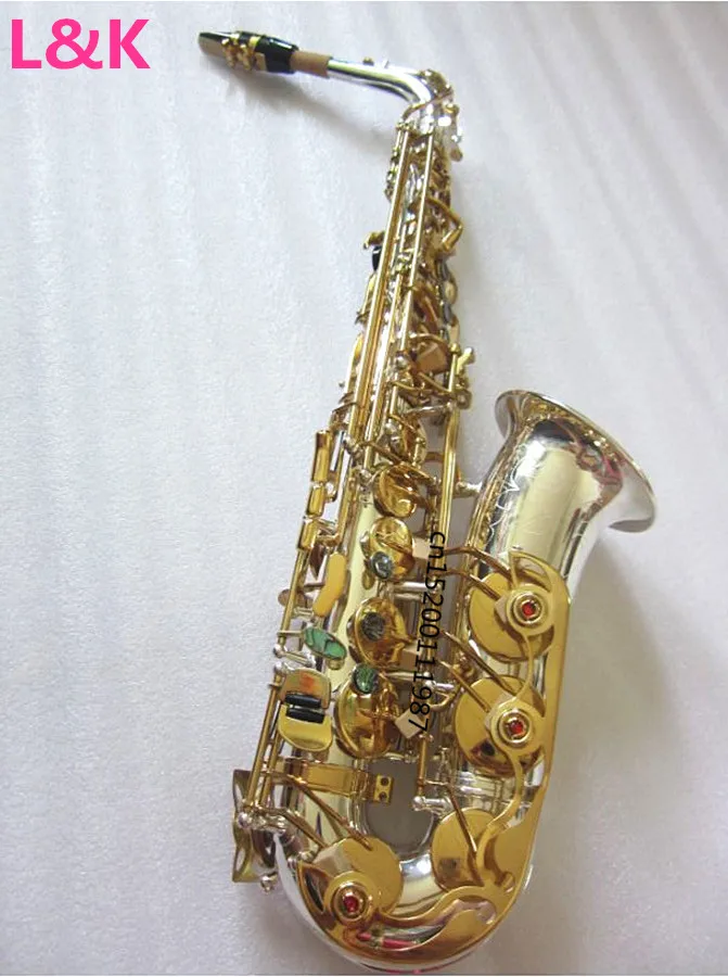 

Alto Saxophone Eb High quality silver plated Sax R-54 high grade musical instruments Hard box Real picture Free shipment