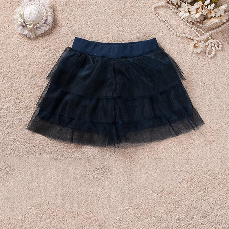 Summer New Little Girls Dark Blue Yarn Skirts Baby Kids Wear Mini Skirt