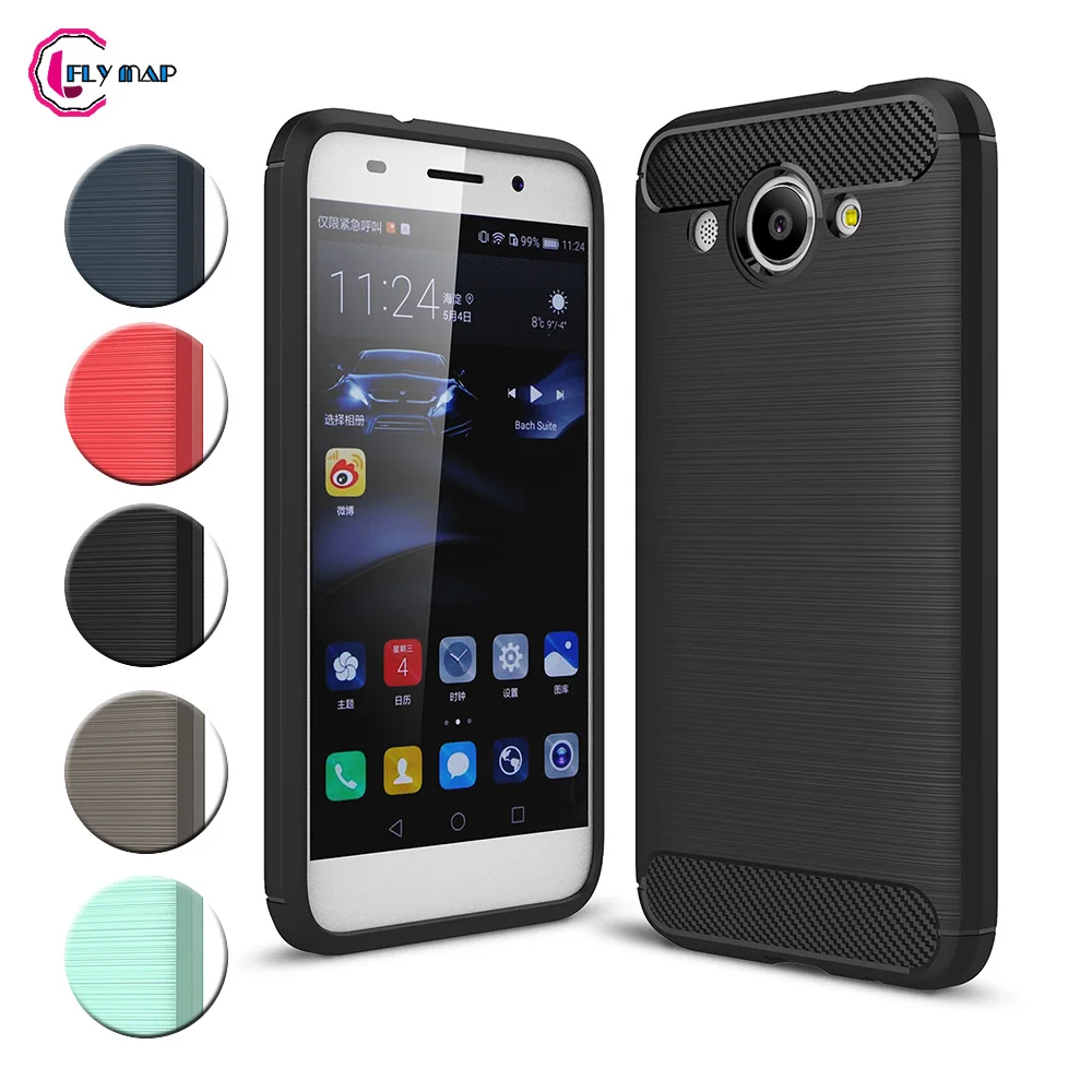 TPU Case for Huawei Y3 2017 CRO-L22 CRO-U00 Soft Silicone Carbon Fibe Mobile Phone Cover Y 3 CRO L22 Coque |