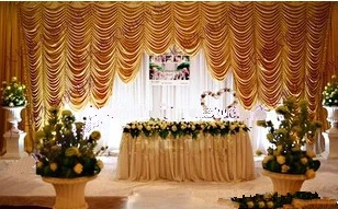 

Hot Sale Golden 20ft*10ft falls wedding backdrops ,wedding stage draps color can be customed,Wedding Curtain