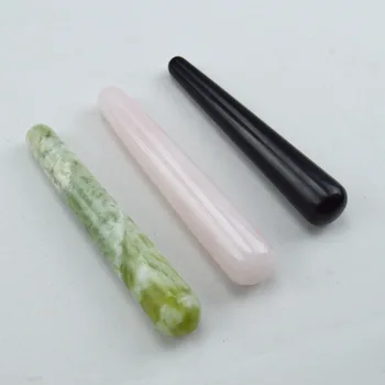 

HIMABM Natural rose quartz obsidian and jade massage stick beauty wands for body massage yoni wand health care reiki healing