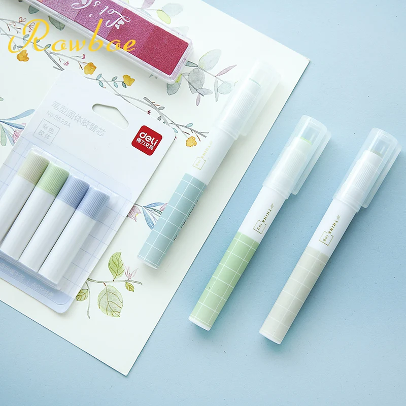 

ROWBOE cute stationery creative pen-shaped solid glue can replace the core portable glue stick manual student / office supplies
