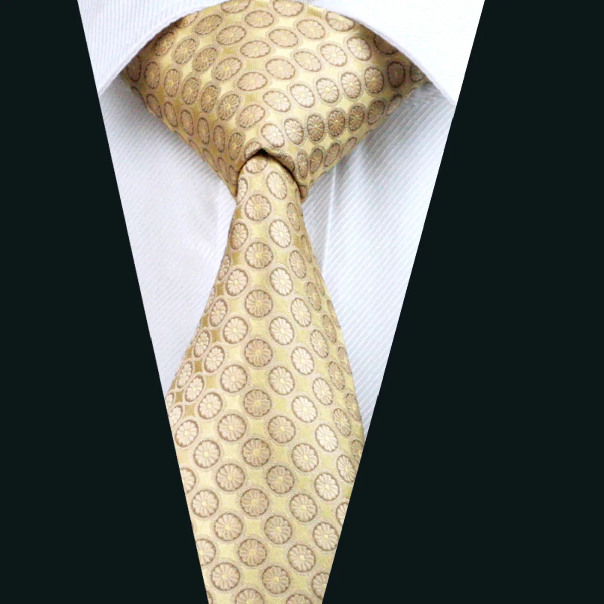 mens yellow silk tie