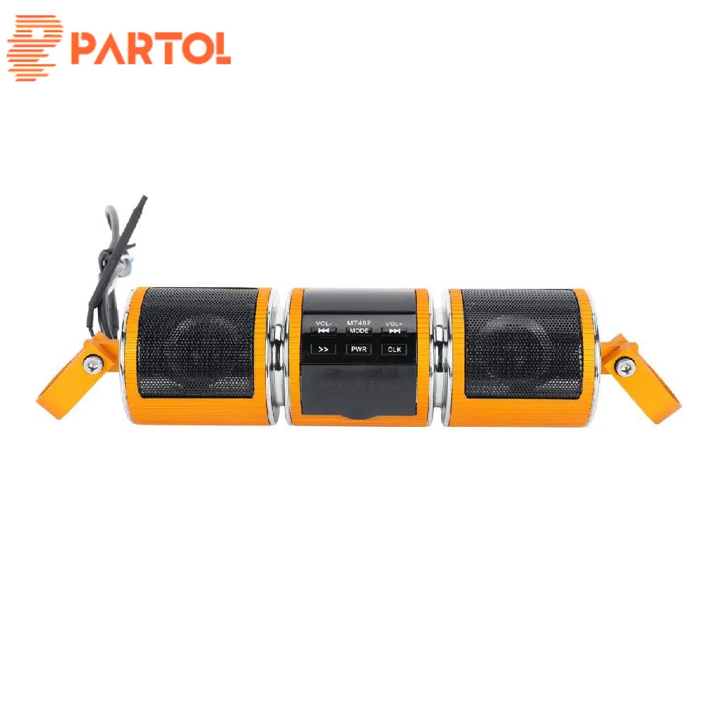 

Partol Motorcycle Handlebar Mount Wireles Bluetooth Audio Radio System LCD Display High Fidelity Smooth Stereo Function Clock
