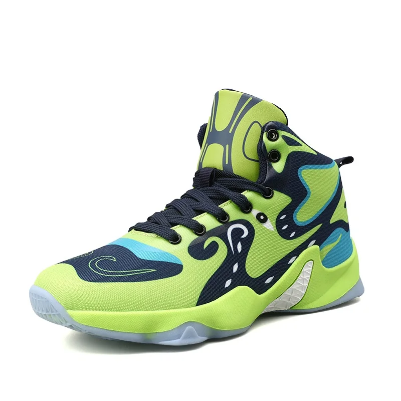 Leixiang последняя летняя Баскетбольная обувь для мужчин Удобная амортизирующая спортивная обувь уличная спортивная обувь кроссовки для баскетбола - Цвет: Green