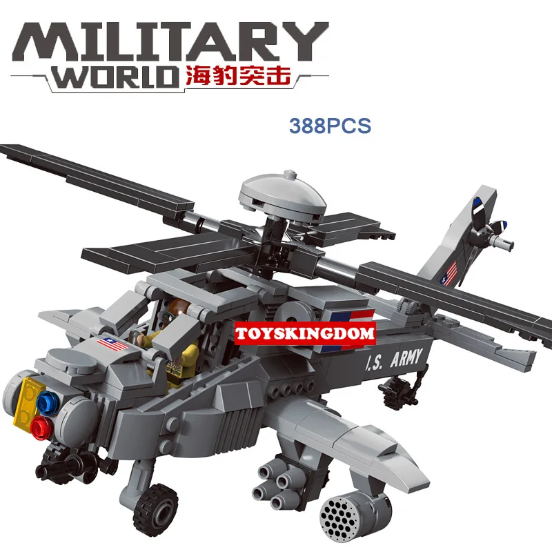 

modern military U.S.A navy seals apache building block batisbricks minifigs ww2 army air forces figures helicopter bricks toys