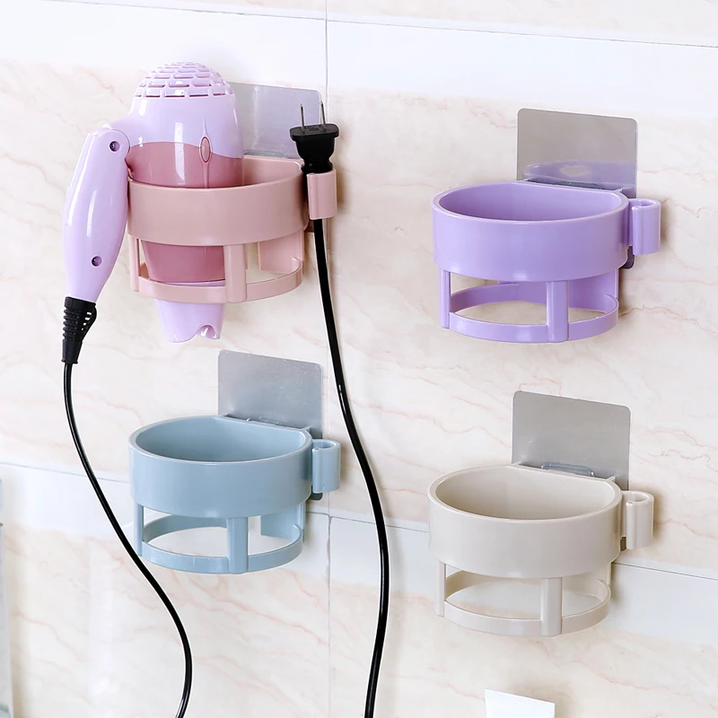 

Easy to install hair dryer Rack Wall Holder for Home Hotel Bathroom Storage Organizer Hairdryer Support Holder