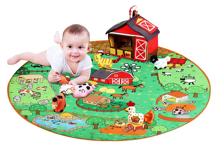 Забавные детские игрушки играть мат для Для детей ковер Playmat разработки детские коврики новорожденных спортзал игры ковровое покрытие джунгли фермы