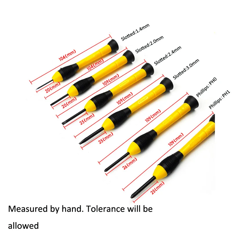6PC Magnetic Small Screwdriver Set - Flathead And Phillips Micro Head