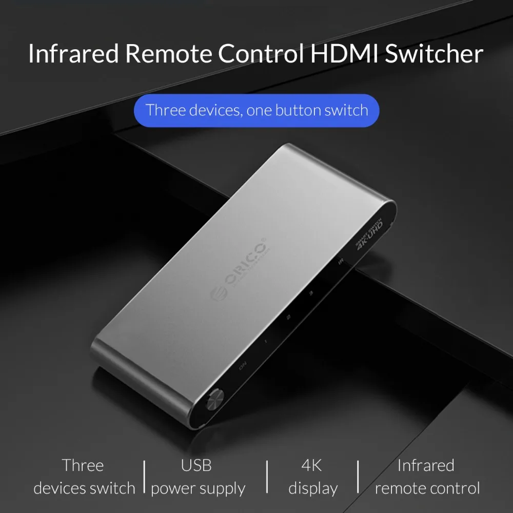 ORICO HDMI переключатель сплиттер 4 K 60 Гц HDMI2.0 коммутатор 3 Вход 1 Выход HDMI Splitter для портативных ПК xbox 360 PS3 PS4 ТВ проектор